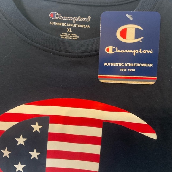 NWT Champion big boys size XL  Big Logo USA Flag T-shirt - Picture 6 of 10